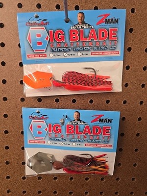 Z Man Big Blade Chatter Bait Lot Of 2- 5/8 Ounce 1-Firecraw 1-Hot Craw