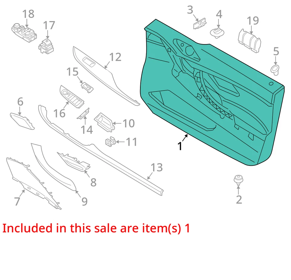 13-15 BMW 640i 650i Gran Coupe Front Door Panel Right Zimtbraun OEM Used Foto 3 de 4