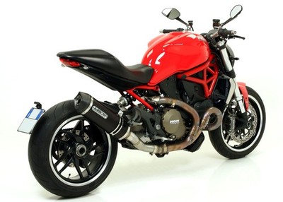 RACE TECH ARROW SCHALLDÄMPFER ALUMINIUM DUNKEL FÜR DUCATI MONSTER 1200 2014-20