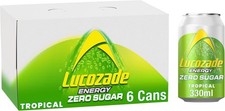 Energy Zero Sugar Tropical Drink - 330ml Pack of 6 Cans for Refreshing Enjoyment