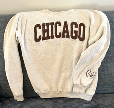 CHICAGO sweatshirt, New York Popular, LG, beige w/brown letters, Pull over, Cozy