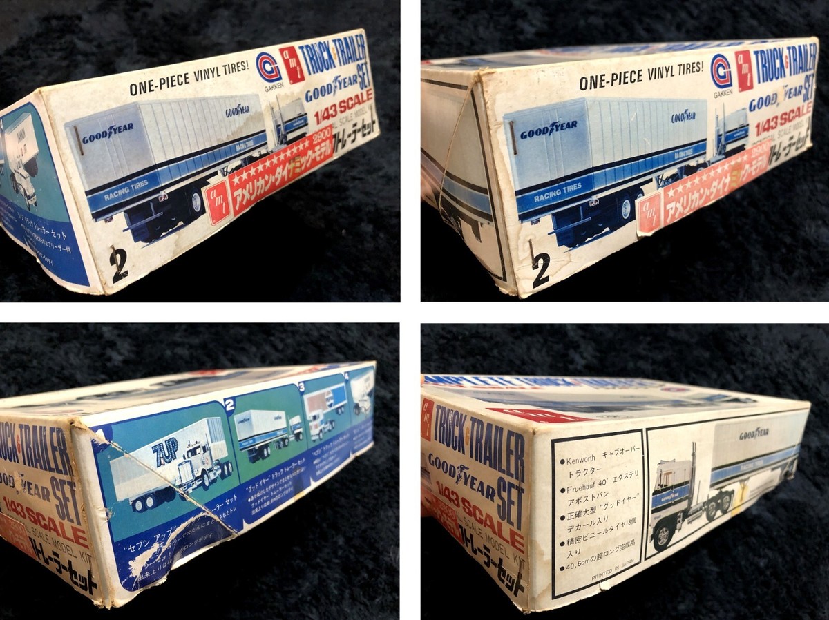 GOOD YEAR COMPLETE TRUCK & TRAILER SET 1/43 AMT / GAKKEN MODEL KIT 