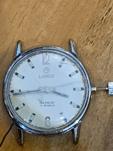 Vintage Swiss Made Lanco 17 Jewels Mechanical Gents Watch Head - Working - Picture 3 of 7
