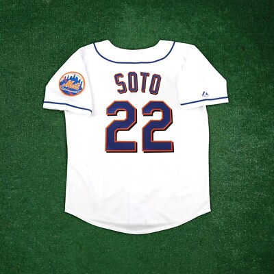 Maillot De Baseball New York Mets Juan Soto #22 - Blanc à Rayures - Taille XL Homme - Neuf