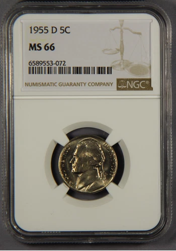 1955-D Jefferson Nickel NGC MS66