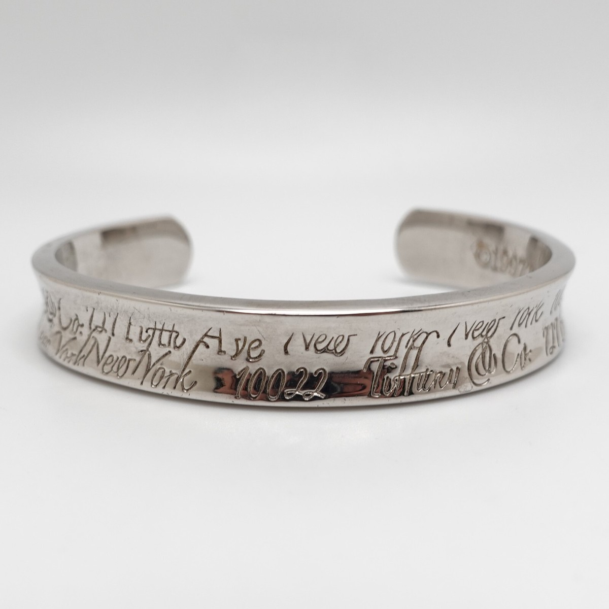 1997 Tiffany & Co. Notes Sterling Silver Fifth Ave Concave Cuff