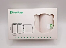 NEW PeriPage White Full Sticky Thermal Printer Paper (3) Rolls in Box TPS-WB10