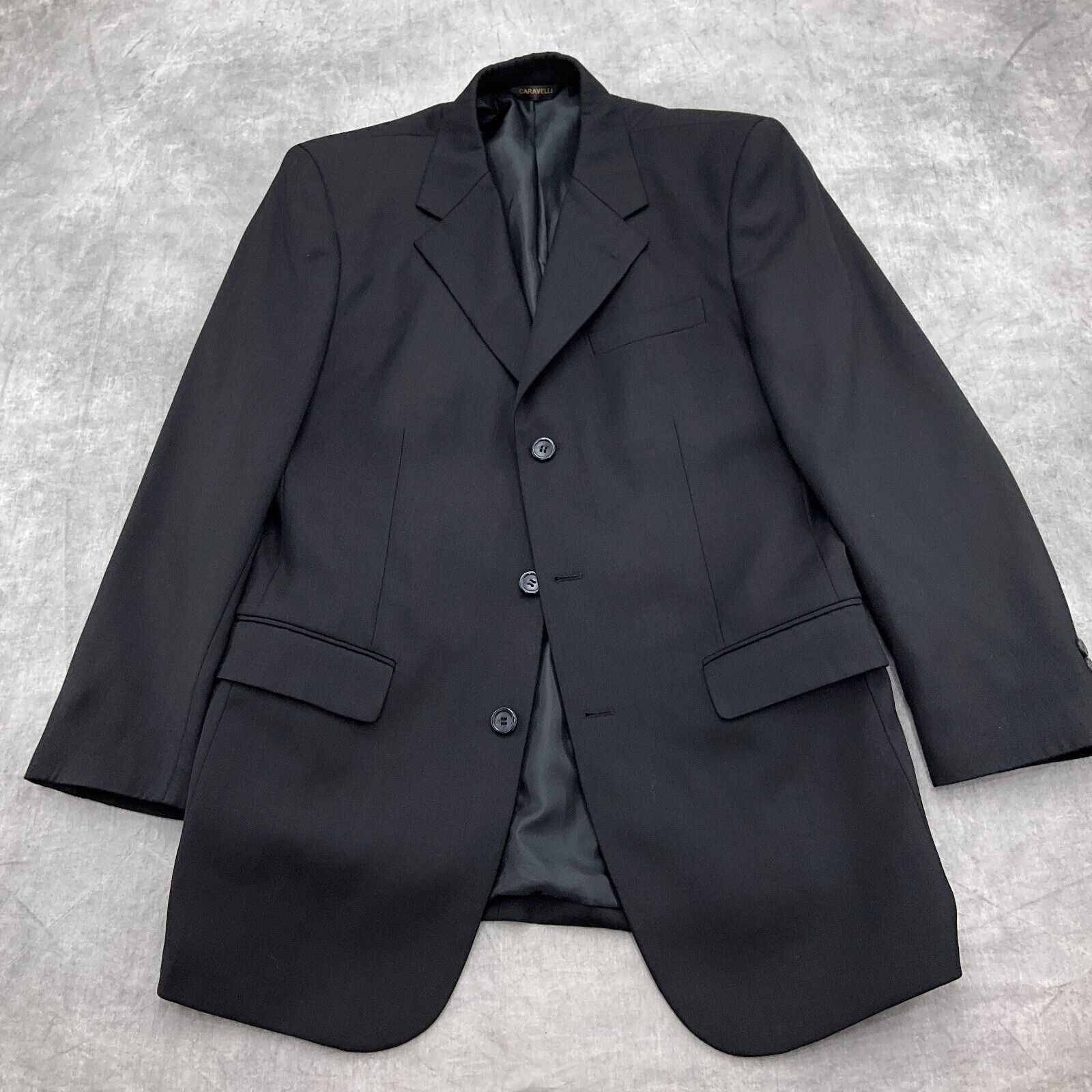 Caravelli Blazer Men 36R Black Superior 150s High… - image 1