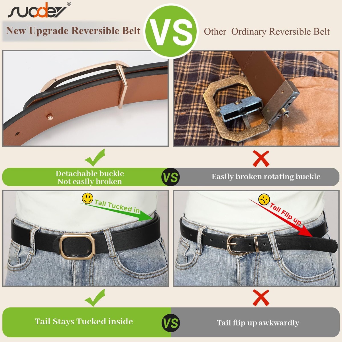 1123 Women Leather Reversible Belt, Ladies Belt For Jeans With Rotated Women Leather Reversible Belt, Ladies Belt for Jeans with  main image 2
