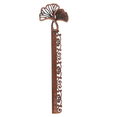 Vintage Ginkgo Leaf Metal Lesezeichen Lineal für Schüler Funktionales
