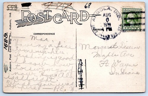 1919 West Paltytown Lake James cerca de Angola Indiana chabolas muelles barcos postal - Imagen 2 de 2