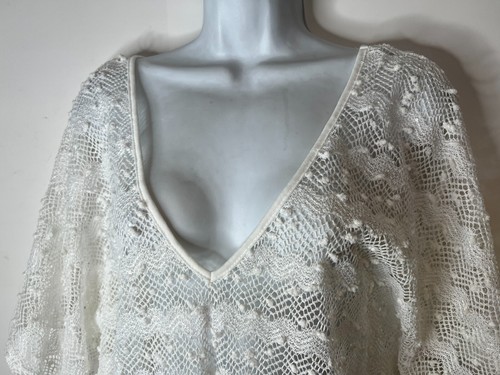 Blue Island Women's XL White Beach Swim Cover Up Crochet Tunic Top NWT - Picture 2 of 9