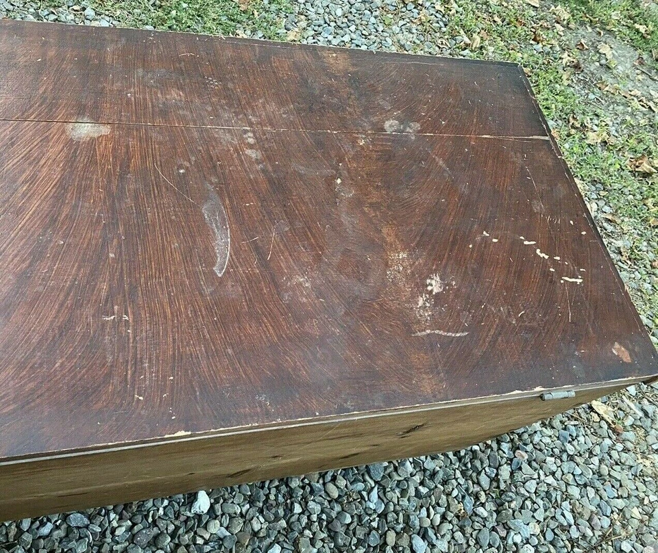 COFRE MANTA DECORADO CON PINTURA CAMPESTRE ANTIGUA PRIMITIVA Foto 3 de 4