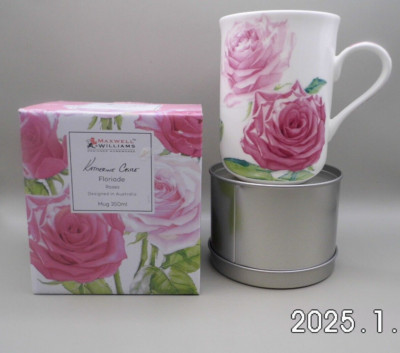 Porzellan Kaffee - Becher '' Rosen ''  Bone China Porzellan Maxwell Williams
