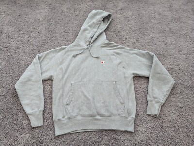 Champion Hoodie Men's Small Sweater Gray Long Sleeves Fleece