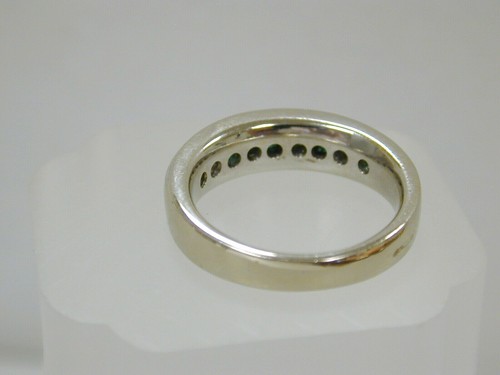 CEI FINE NATURAL .80 COLOMBIAN EMERALD & DIAMOND Channel Set 14K GOLD AMORO RING - Picture 3 of 8