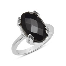 Black Onyx Gemstone Ring Solid 925 Sterling Silver Ring Pleasant For Her Love