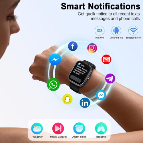 Montre Connectée HD Smartwatch Appel Bluetooth Cardio Podomètre Sommeil Etanche - Photo 3/9