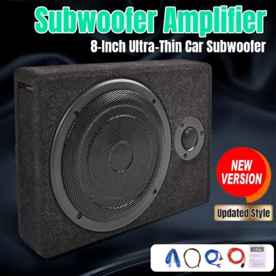 8'' 800W Auto Aktiv Subwoofer Bassbox mit Verstärker KFZ Untersitz Lautsprecher
