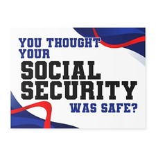 Social Security Politcal Yard Sign, 2 Sided, Anti Trump Yard Signs