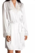Linea Donatella Satin Embellished Bridal Robe Size S/M 6-12 Ivory Bride Wedding
