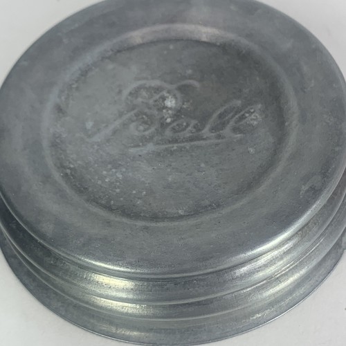 Vintage Kugel oder Atlas Zink Kappe Deckel Reg Mund Mason Einmachglas mit Glaseinsatz - Bild 10 von 16