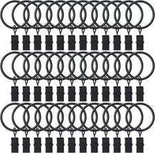 36 Pack Curtain Rings with Clips, Drapery Clips with Rings, Hangers Drapes Rings