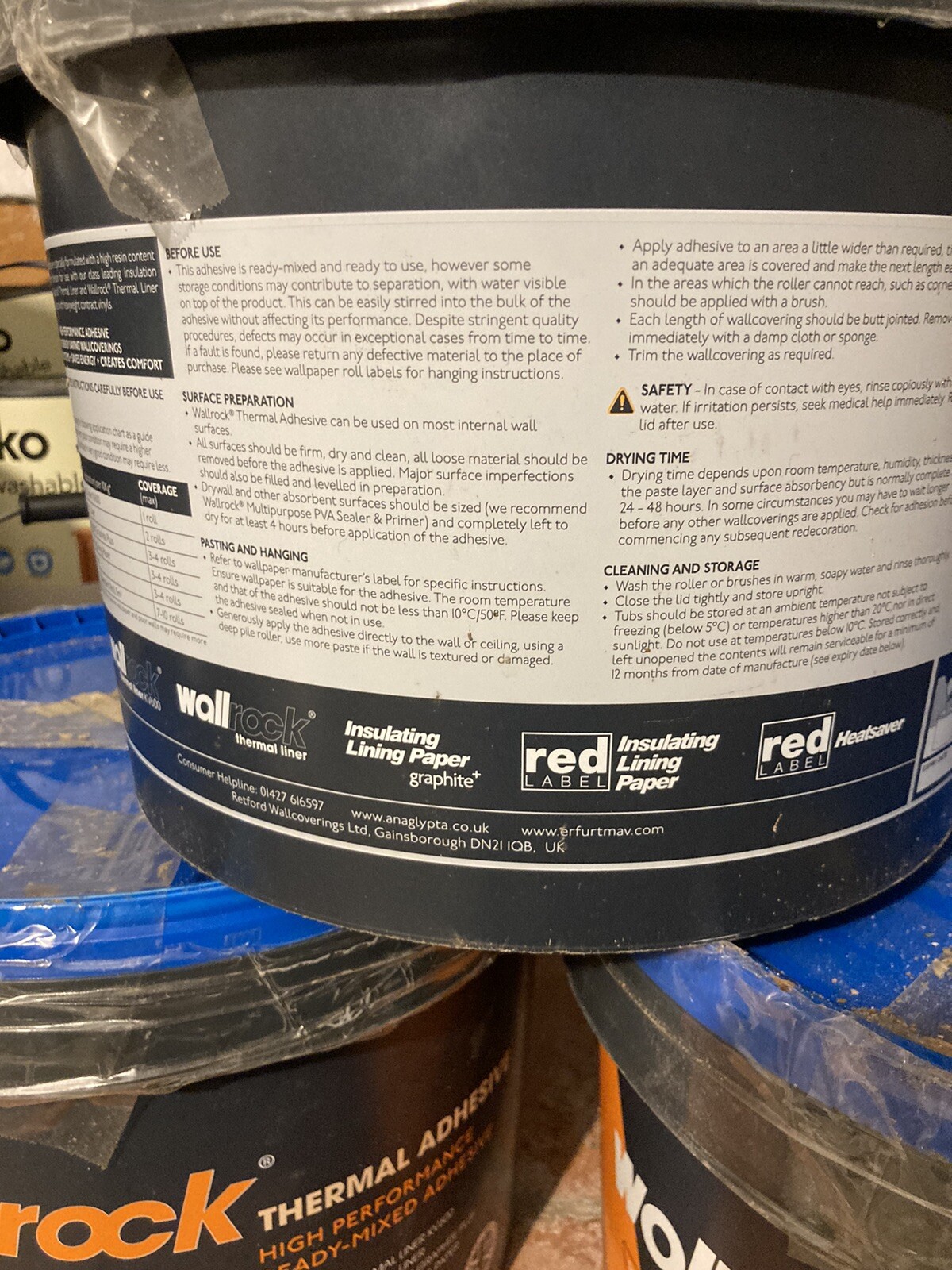 Wallrock Thermal Liner Adhesive Ready Mixed Heavy Duty Wallpaper Paste