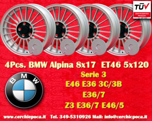 4 Cerchi BMW Alpine Style 8x17 ET46 5x120 3 Z3 3er Wheel Felge Llanta Jante - Foto 1 di 12