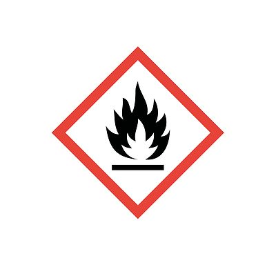 Gefahrenstoffaufkleber ''Leicht entzündlich'', Gefahrensymbol, 10x10cm, hin_148 