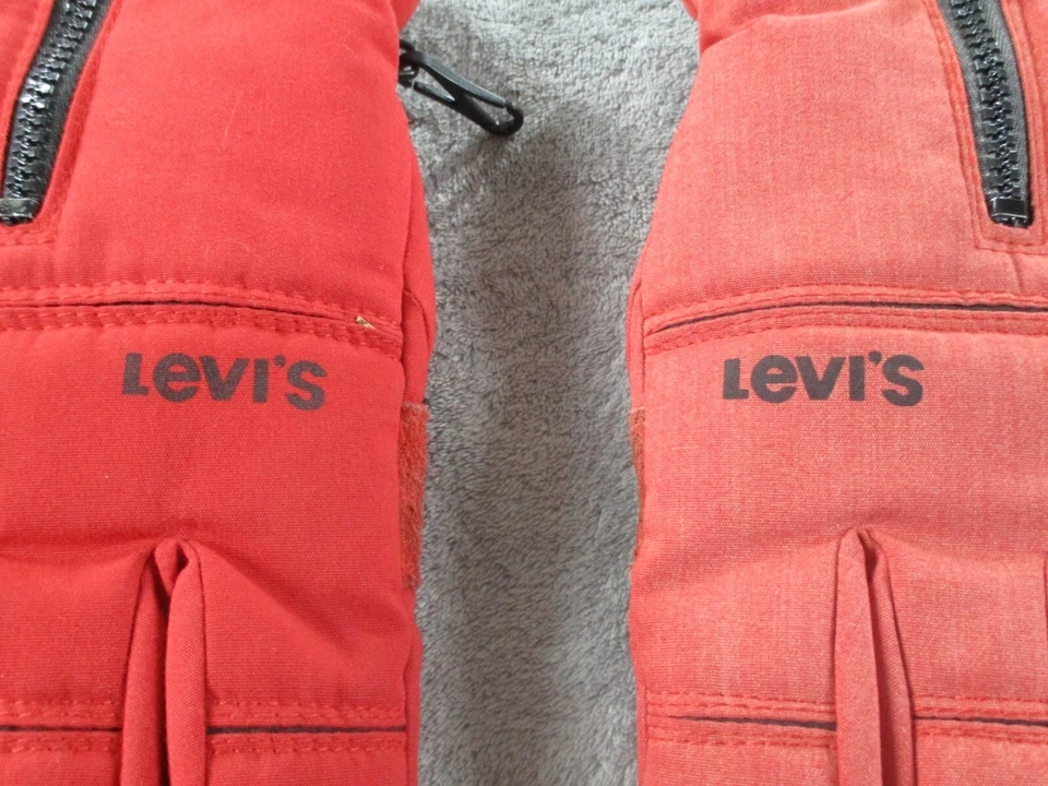 Levi's Thinsulate Guantes Rojo Invierno Esquí Nieve Guantes Adulto Hombre Mediano DEFECTO RARO Foto 3 de 4