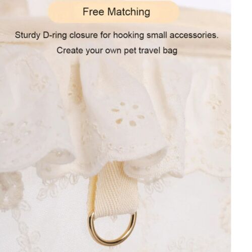 Multi-function Pet Cat Carrier Bag Lace Mesh Cat Handbag Chihuahua - Picture 10 of 15