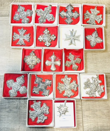 17 Reed & Barton Sterling Silver Christmas Cross Collection 1971-1981 Ornaments