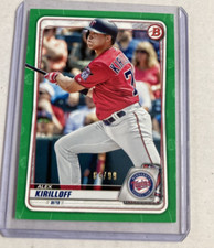 2020 Bowman #BP-80- ALEX KIRILLOFF Green Parallel SP Rookie RC Card #'d 84/99. rookie card picture