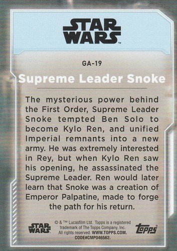 2021 Star Wars Battle Plans Galactic Adversaries Supreme Leader Snoke #GA-19 - Picture 2 of 2