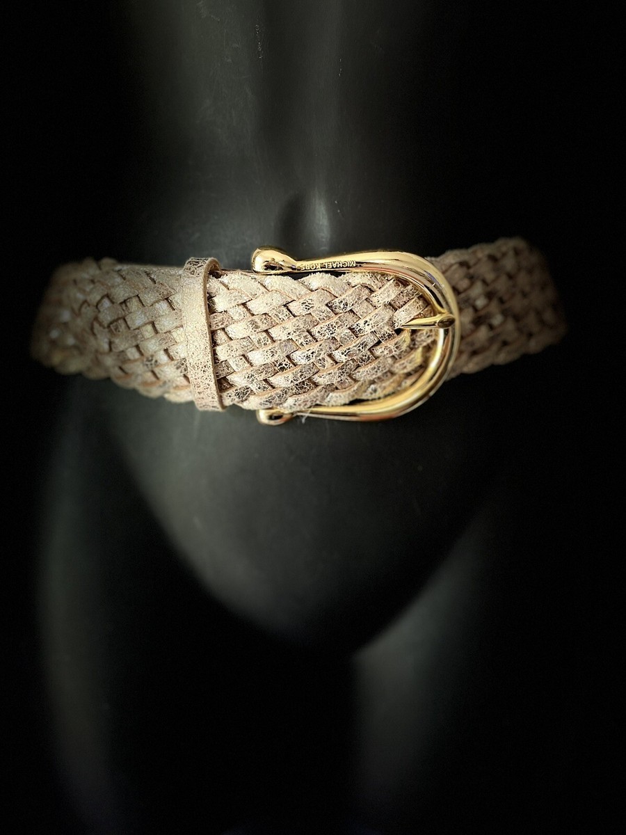 VTG Wide Woven Braided Boho Metallic Hip Belt Chunky Gold  display picture 1