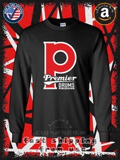 New Premier Drums Percussion Logo Men's Long Sleeve T-Shirt American Davis34 Tee