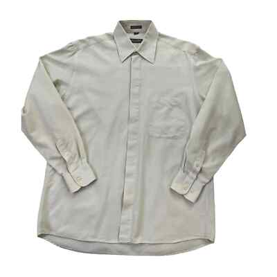 Mondo Di Marco Cream Men's Button Up Shirt Size 34/35 39-8