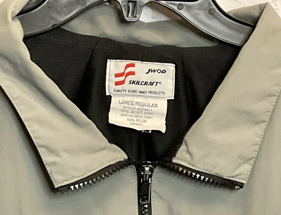 NICE Vintage SKILCRAFT JWOD Army Training Zippered Jacket Gray/Black SIZE L - Image 2 of 4