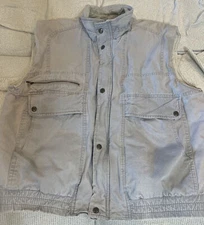 VTG St Johns Bay Mens Bone/white Gray Full Zip Insulated Vest Size Large