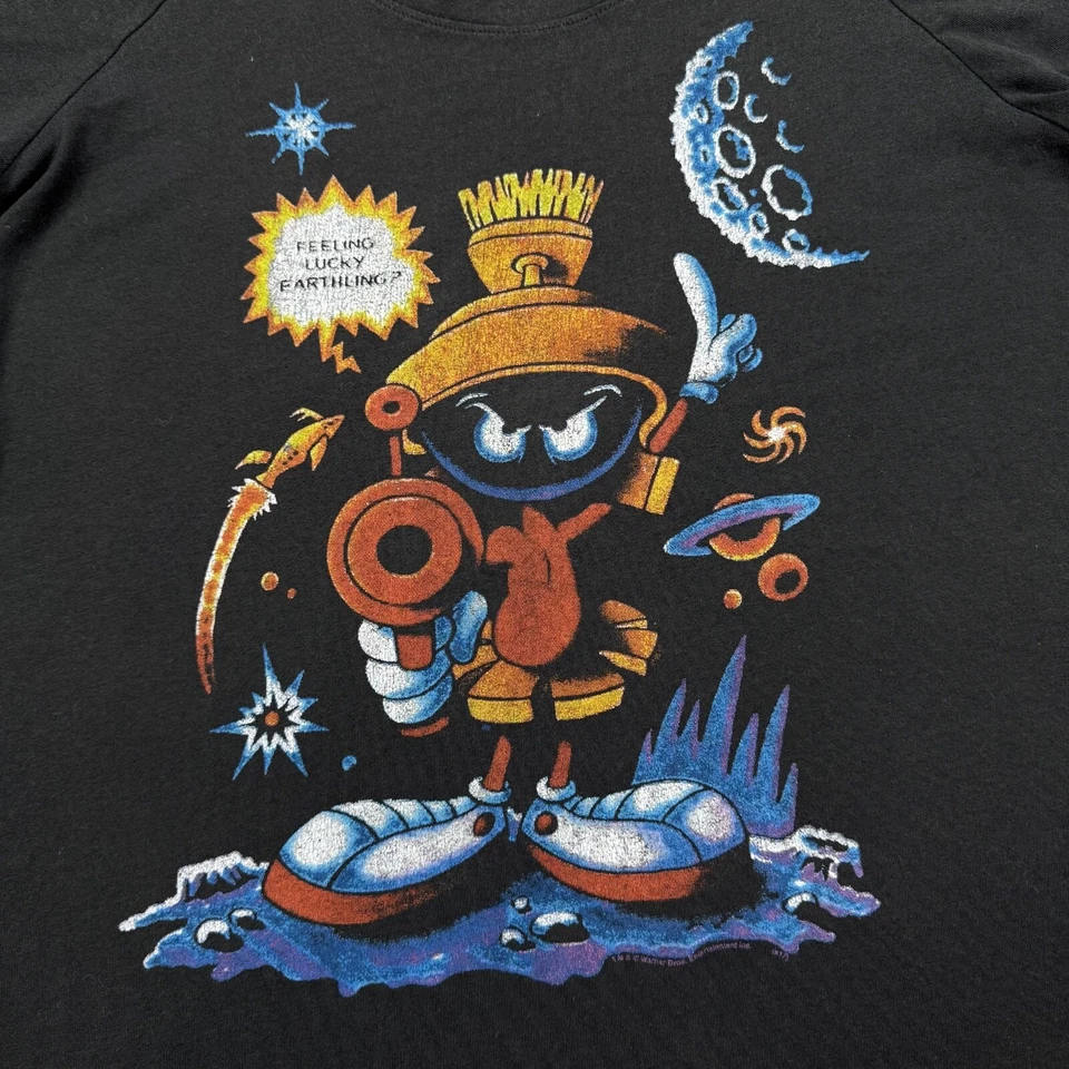 Marvin The Martian x comida chatarra para mujer talla M negro manga corta vintage Y2K Foto 4 de 4