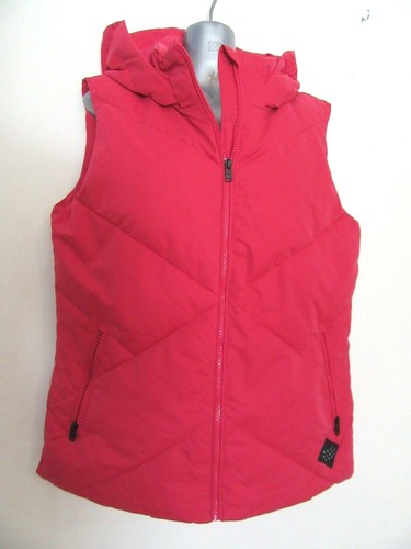ROXY Red Puffer Jacket Vest Hooded 