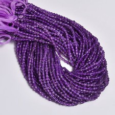 Natural Amethyst Gemstone Coin Shape Faceted Beads 3X3X2 mm Strand 12" GB-490