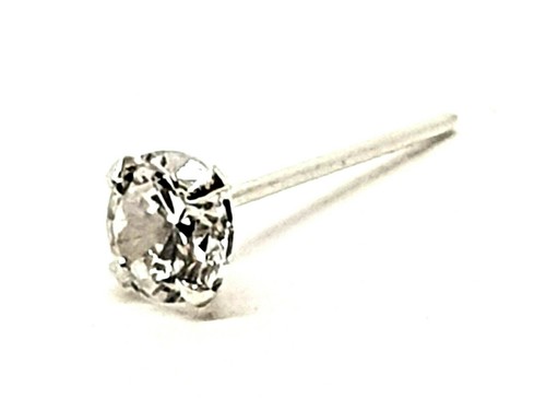 3mm CZ Nose Stud 925 Sterling Silver Round Gem 22g (0.6mm) L Bendable Piercing - 第 10/15 張圖片