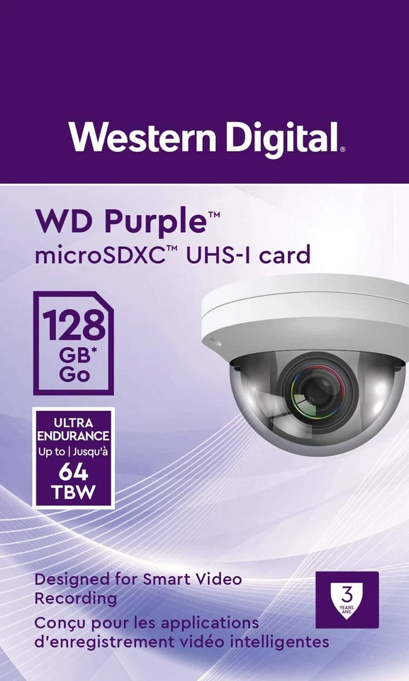 Western Digital Purple 32GB 64GB 128GB Surveillance Dash Action Cam microSD Card - Image 2 of 4