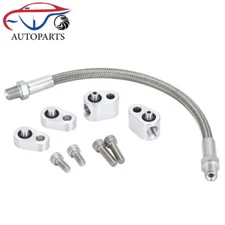 For LS LS1 Throttle Body Bypass Coolant Steam Port Crossover Hose Braided Kit