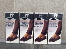 X4 PAIRS PRETTY POLLY TROUSER SOCKS Semi-Opaque ONE SIZE - Black  SHOE 3 - 8