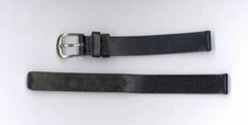Strap watch 8, 10 and 12 mm leather black band stainless steel buckle