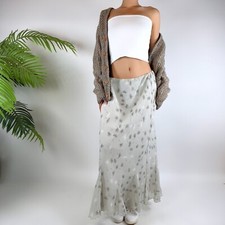 Vintage Y2K Gray Dandelion Cottagecore Fairy Floral Maxi Skirt / Size: 14/16 W