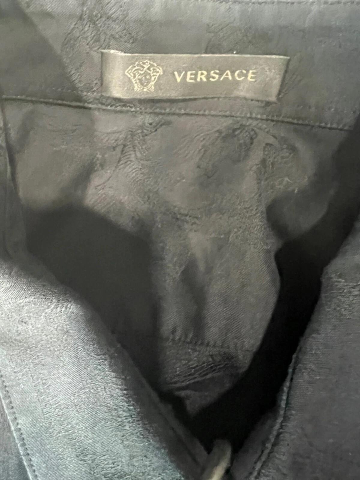 Camicia abito nero VINTAGE GIANNI VERSACE da uomo taglia 40 15 75